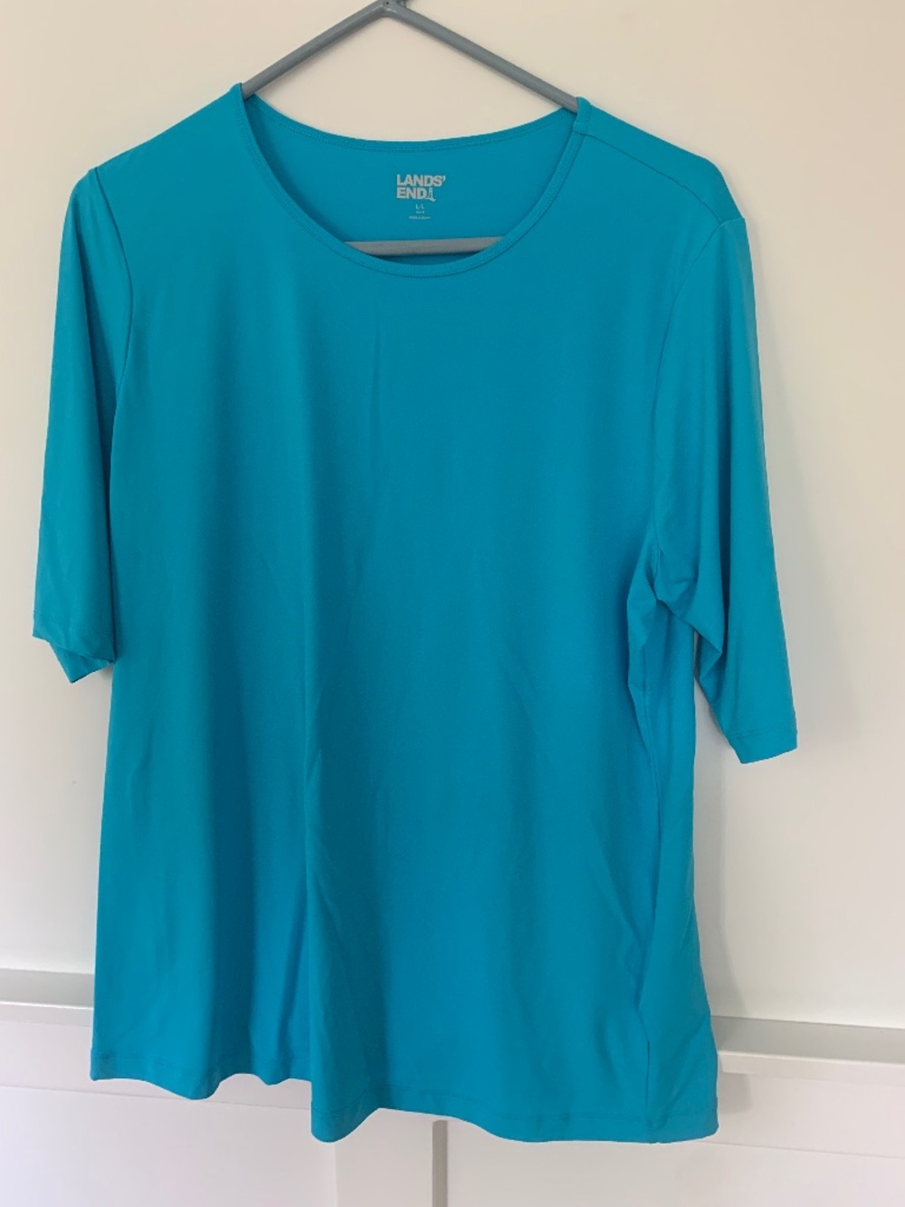 New Rash Guard Land’s End Aqua Tee UPF 50 Sun protection